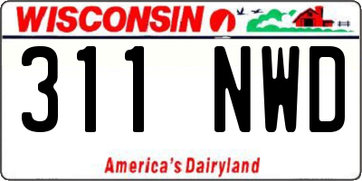 WI license plate 311NWD