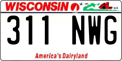 WI license plate 311NWG