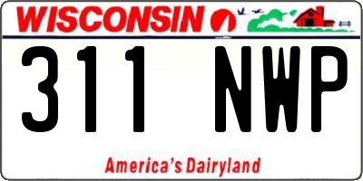 WI license plate 311NWP