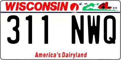 WI license plate 311NWQ