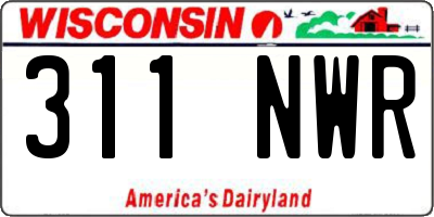 WI license plate 311NWR