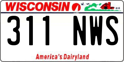 WI license plate 311NWS