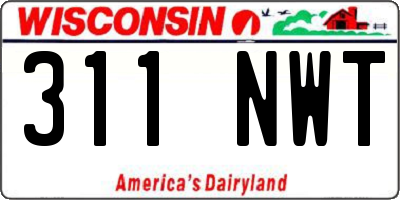 WI license plate 311NWT