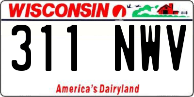 WI license plate 311NWV