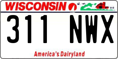 WI license plate 311NWX
