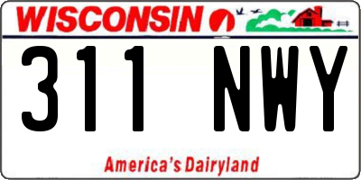 WI license plate 311NWY