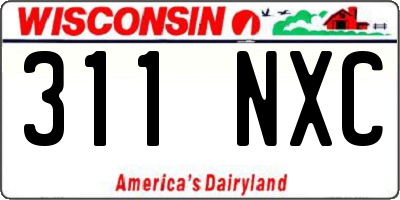 WI license plate 311NXC