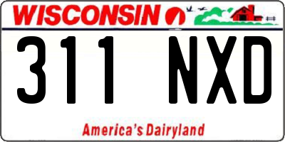 WI license plate 311NXD