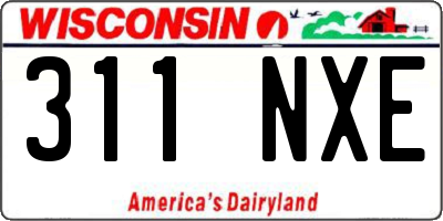 WI license plate 311NXE