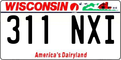 WI license plate 311NXI