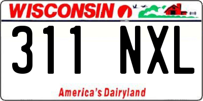 WI license plate 311NXL