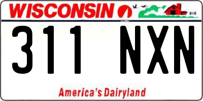 WI license plate 311NXN