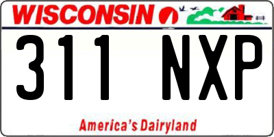 WI license plate 311NXP