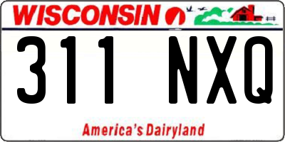 WI license plate 311NXQ