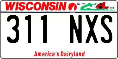 WI license plate 311NXS