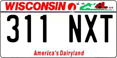 WI license plate 311NXT