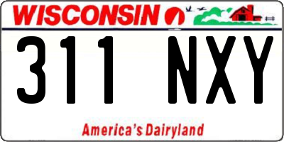 WI license plate 311NXY