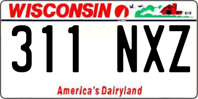 WI license plate 311NXZ