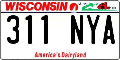 WI license plate 311NYA