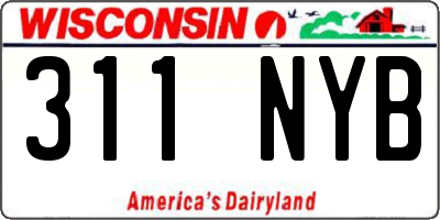 WI license plate 311NYB
