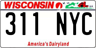 WI license plate 311NYC