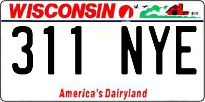 WI license plate 311NYE