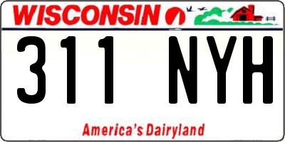 WI license plate 311NYH