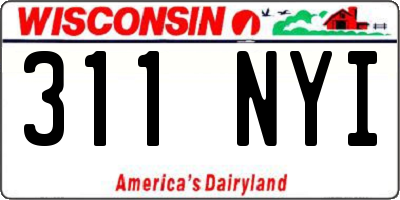 WI license plate 311NYI