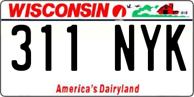 WI license plate 311NYK