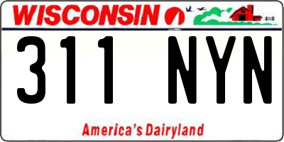 WI license plate 311NYN