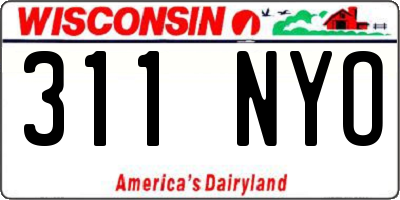 WI license plate 311NYO