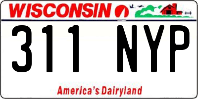 WI license plate 311NYP