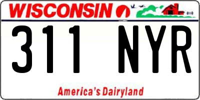 WI license plate 311NYR