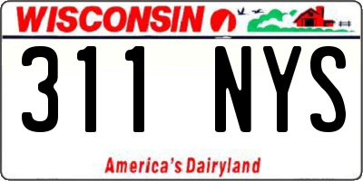 WI license plate 311NYS
