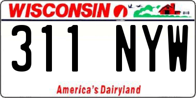 WI license plate 311NYW