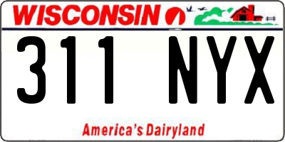 WI license plate 311NYX