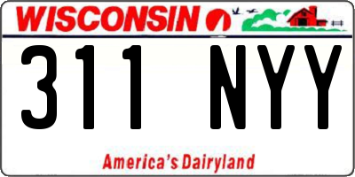 WI license plate 311NYY