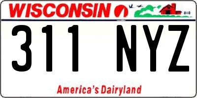 WI license plate 311NYZ