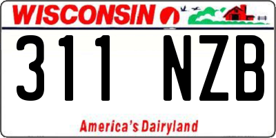 WI license plate 311NZB