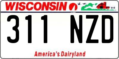 WI license plate 311NZD
