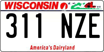 WI license plate 311NZE
