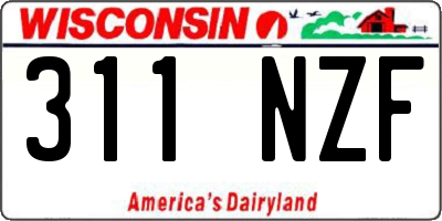 WI license plate 311NZF