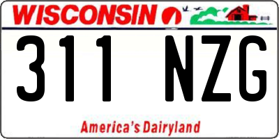 WI license plate 311NZG