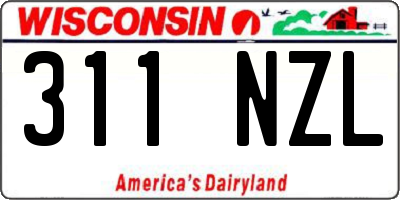 WI license plate 311NZL