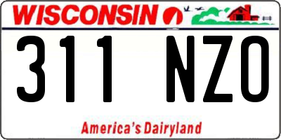 WI license plate 311NZO