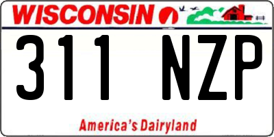 WI license plate 311NZP