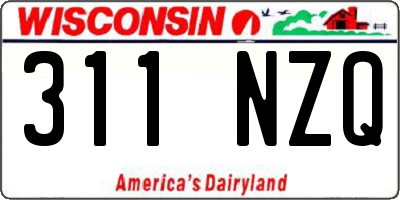 WI license plate 311NZQ