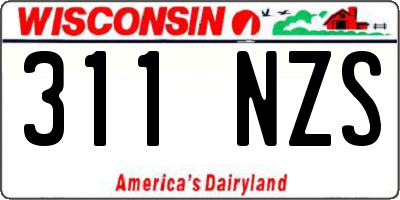WI license plate 311NZS