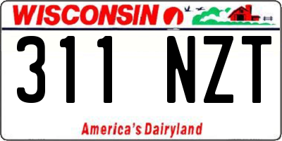 WI license plate 311NZT