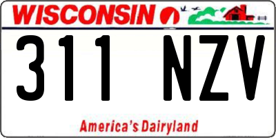 WI license plate 311NZV